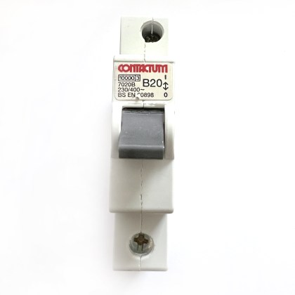 Contactum 7020B B20 20A 20 Amp MCB Circuit Breaker Type B